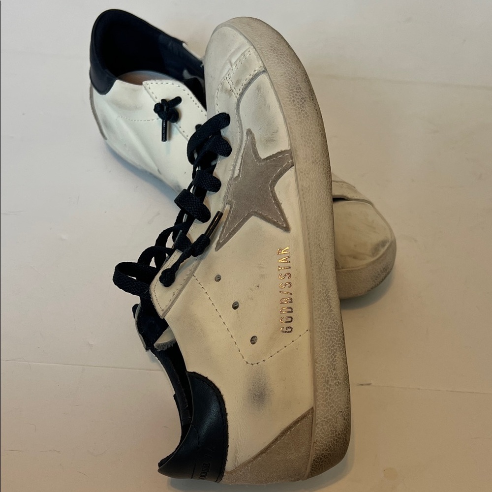 Golden Goose women’s White and Navy Sneakers